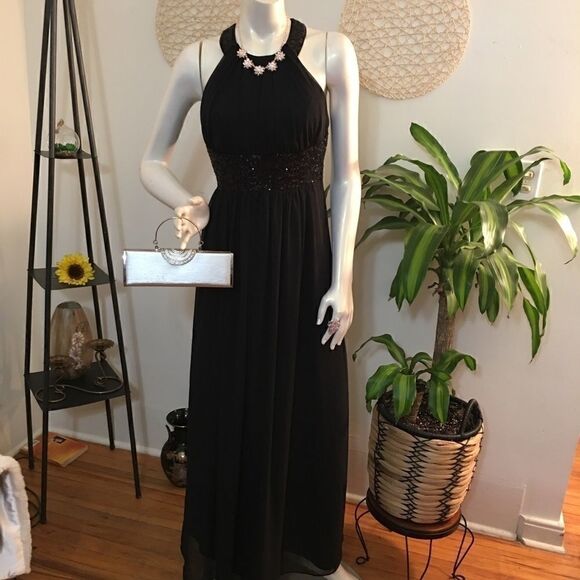 New! Calvin Klein sequin crossback chiffon maxi - Picture 2 of 11